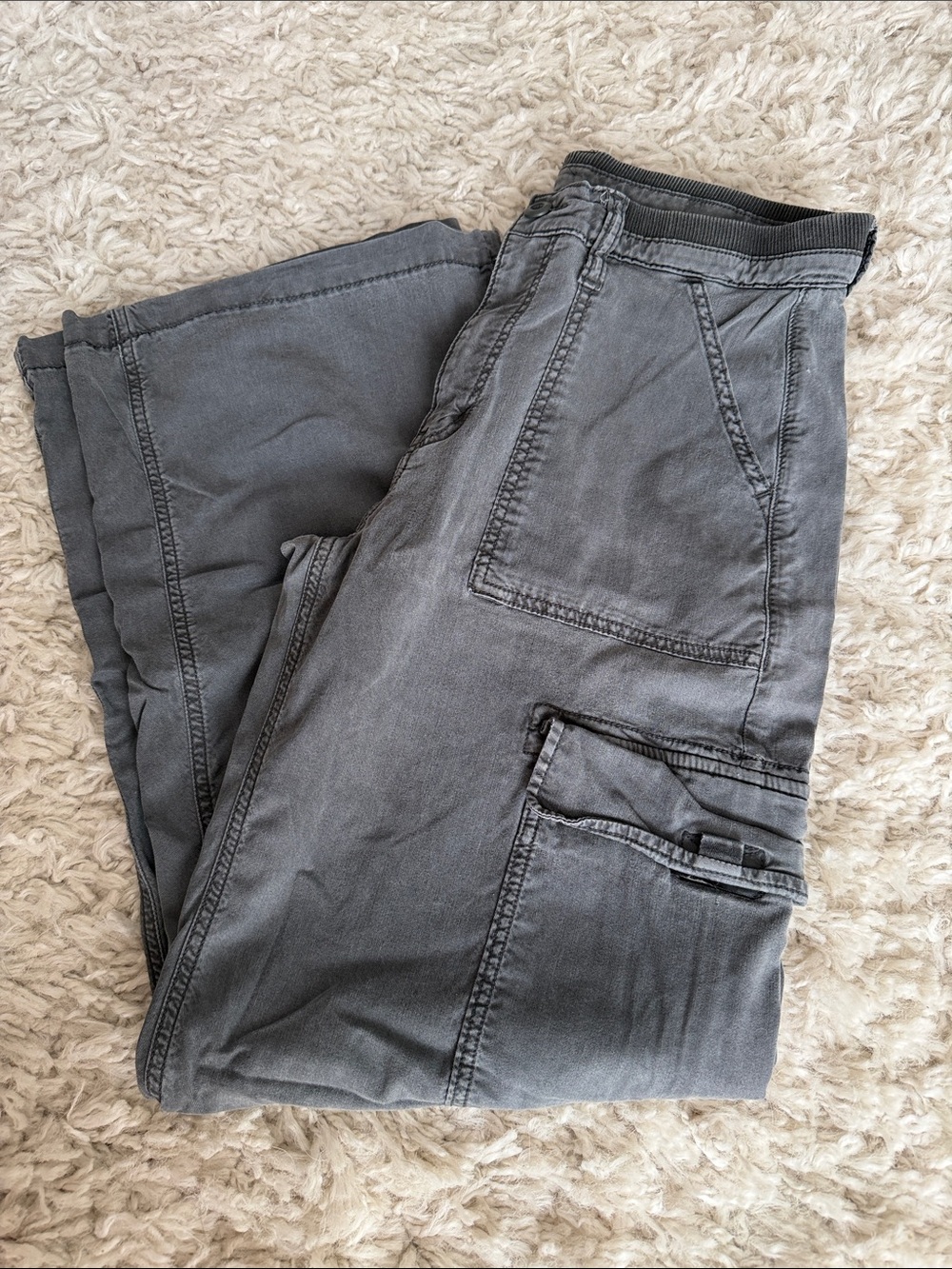 American Eagle Outfitters Dreamy Drape Wide-Leg Pants - Charcoal